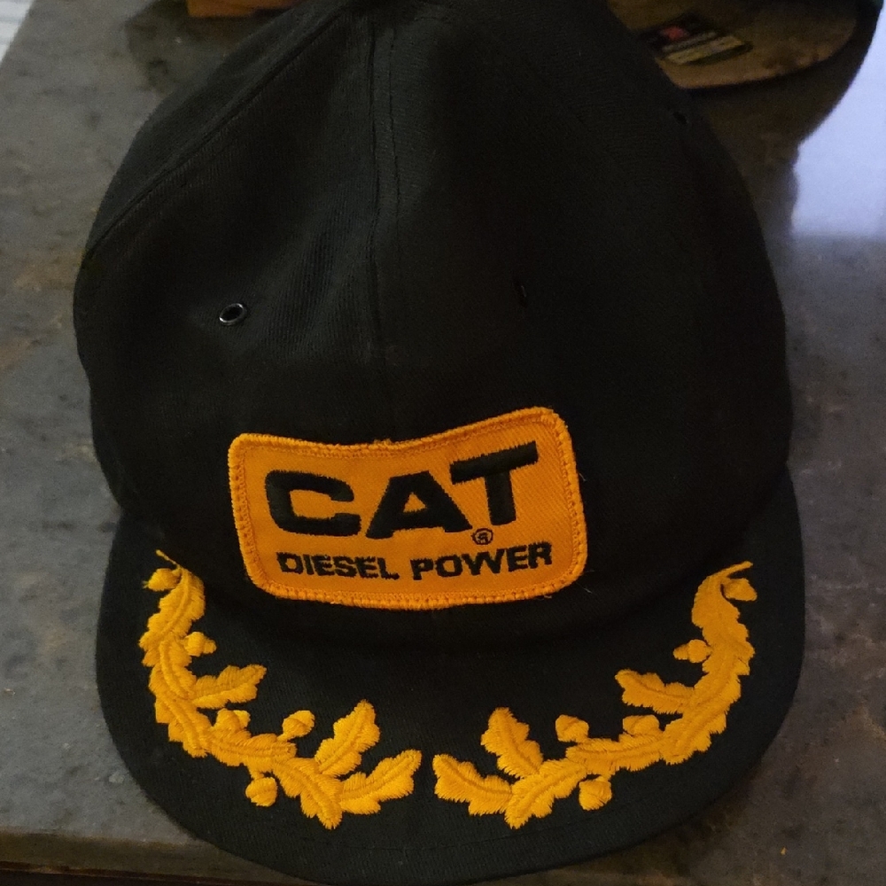 CAT Diesel Power Black Cap with Yellow Embroidery